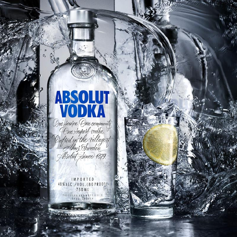 A bottle of Absolut Vodka