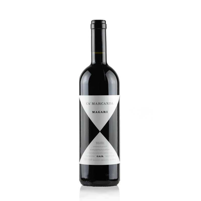 Angelo Gaja Ca' Marcanda "Magari" red blend wine bottle, 750ml, with a rich, dark color and an elegant label.