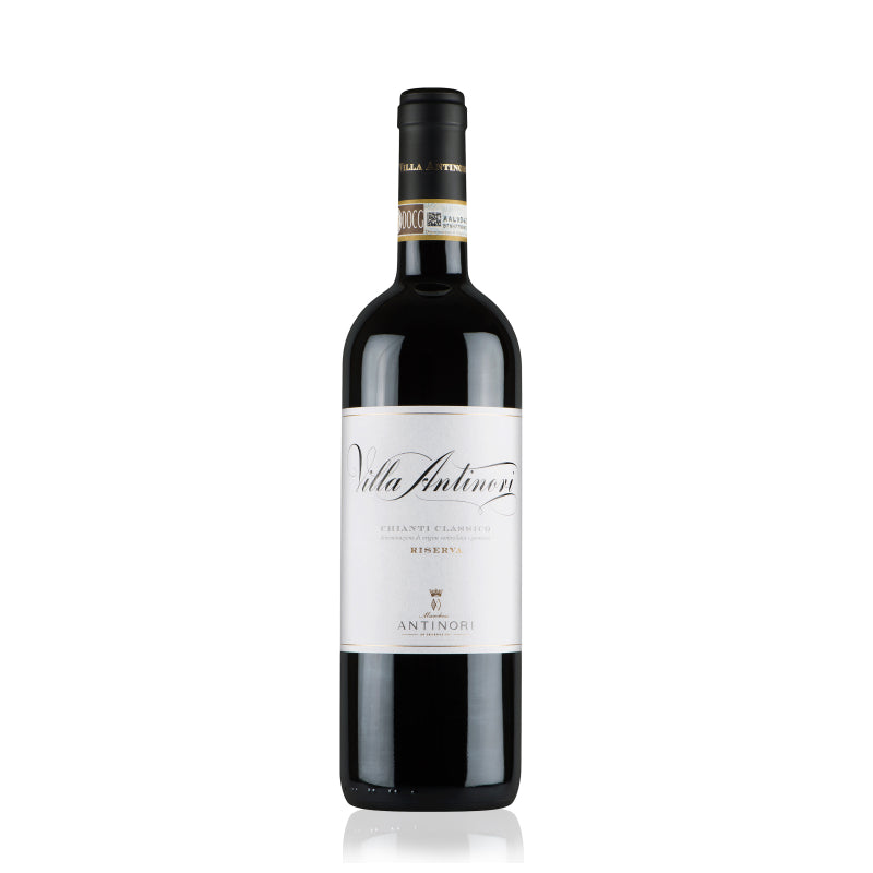 Antinori Villa Antinori Chianti Classico Riserva DOCG red wine bottle, 750ml, with a classic label and a deep ruby color, a premium Sangiovese from Tuscany, Italy.