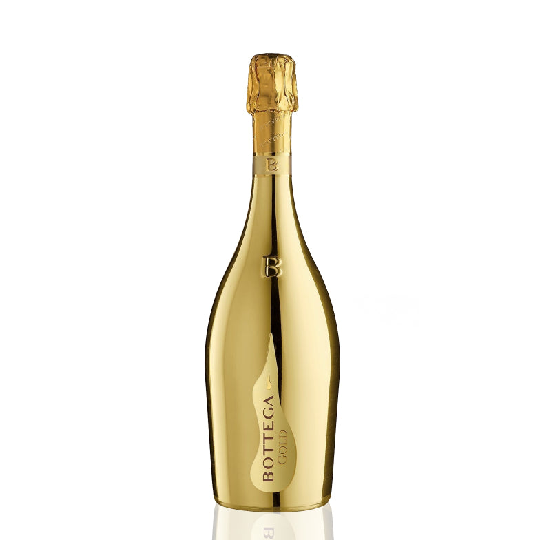 A bottle of Bottega Gold Prosecco Vino Dei Poeti Brut NV