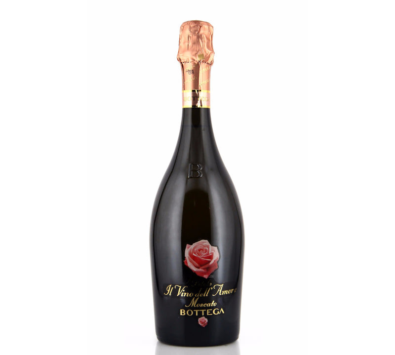 A bottle of Bottega Moscato Petalo Dell'amore NV sparkling wine.