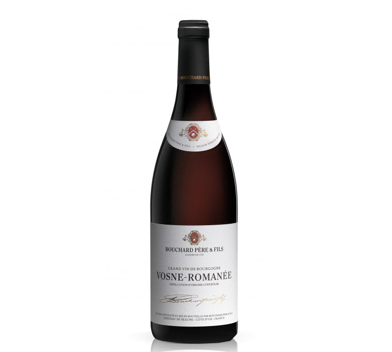 A bottle of Bouchard Pere & Fils Vosne-Romanee red wine