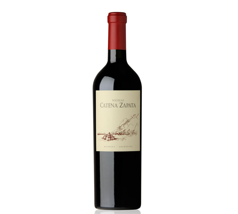 Catena Zapata Nicholas red wine bottle.