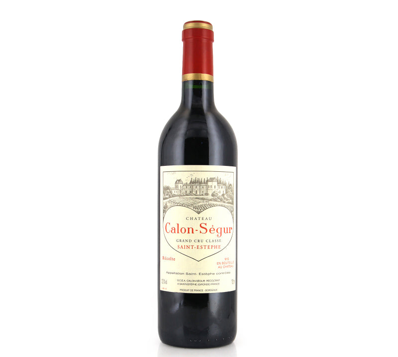 A bottle of Chateau Calon Segur St-Estephe red wine.
