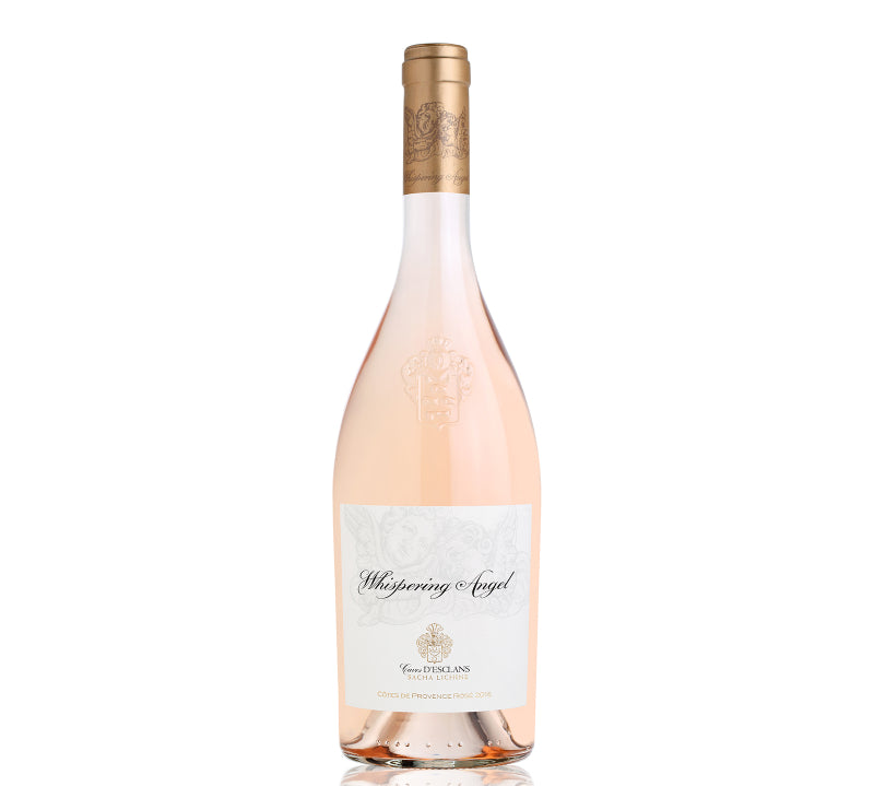 A bottle of Chateau D'Esclans Whispering Angel Provence rosé wine. 
