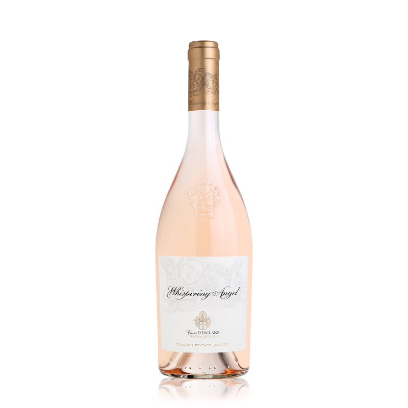 A bottle of Chateau D'Esclans Whispering Angel Provence rosé wine. 
