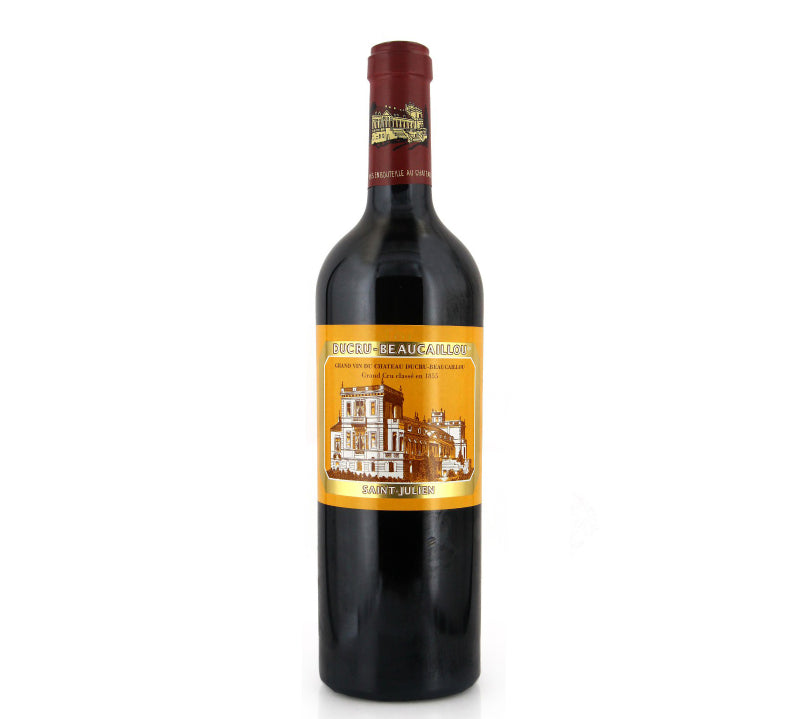 A bottle of Chateau Ducru Beaucaillou St-Julien red wine.
