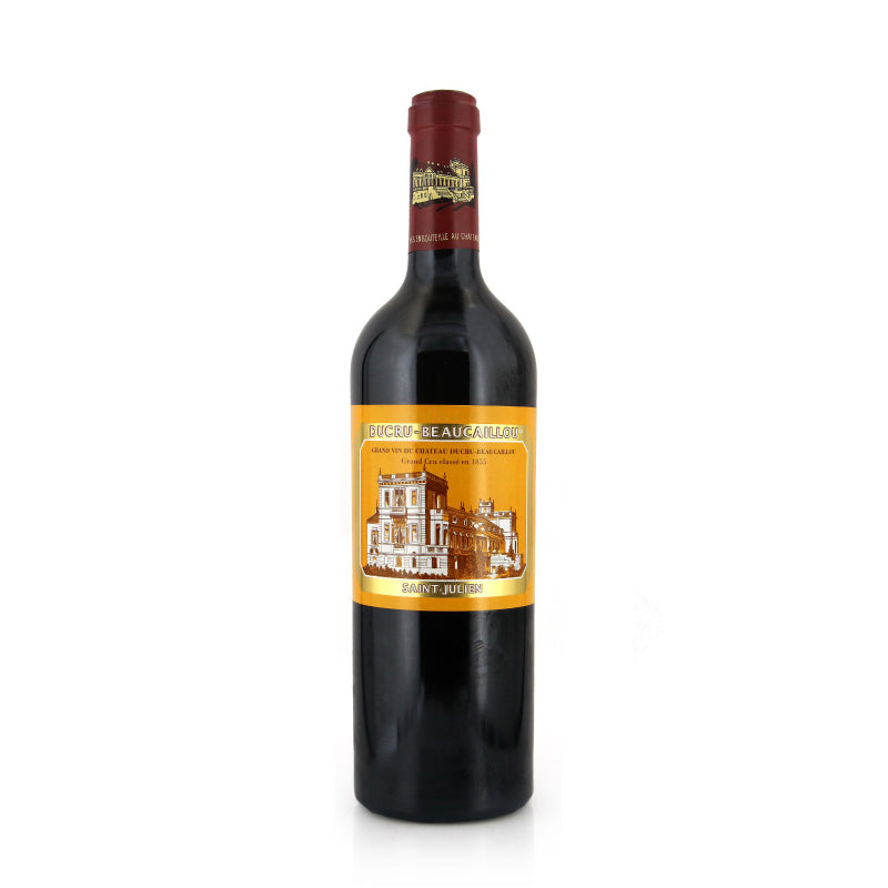 A bottle of Chateau Ducru Beaucaillou St-Julien red wine.