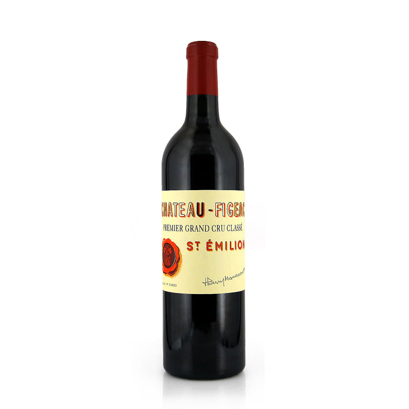 Chateau Figeac Saint Emilion red wine bottle front view.
