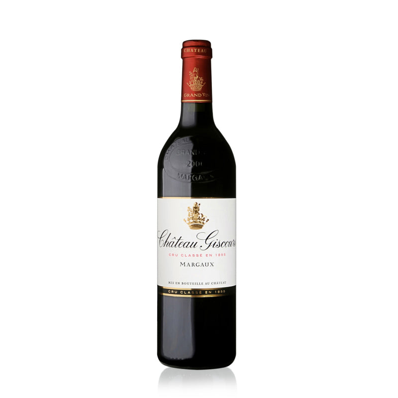 Bottle of Chateau Giscours Margaux red wine.
