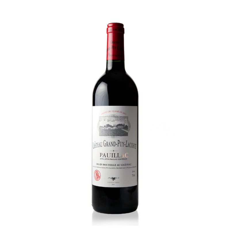 Bottle of Chateau Grand Puy Lacoste Pauillac red wine