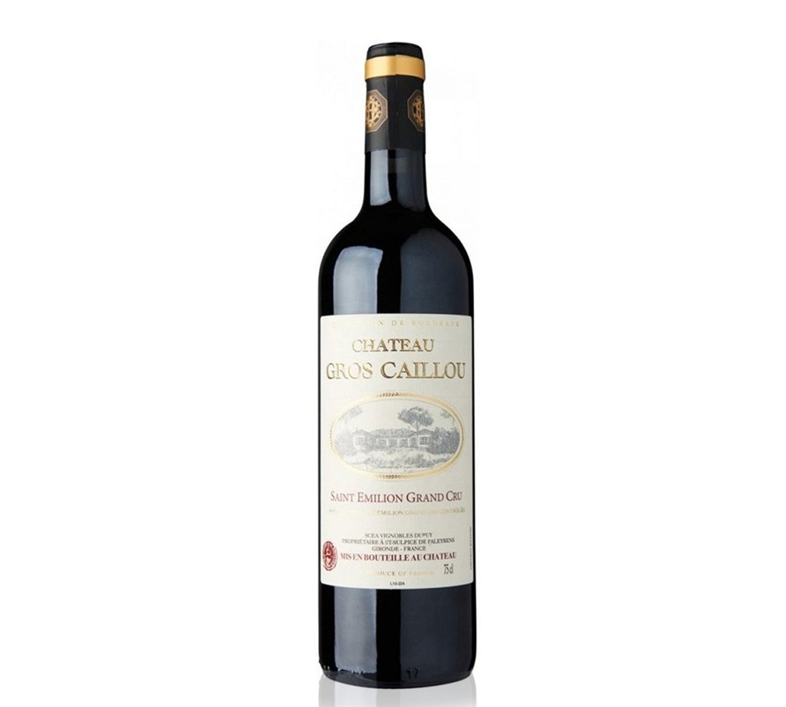 Bottle of Chateau Gros Caillou St-Emilion Grand Cru red wine