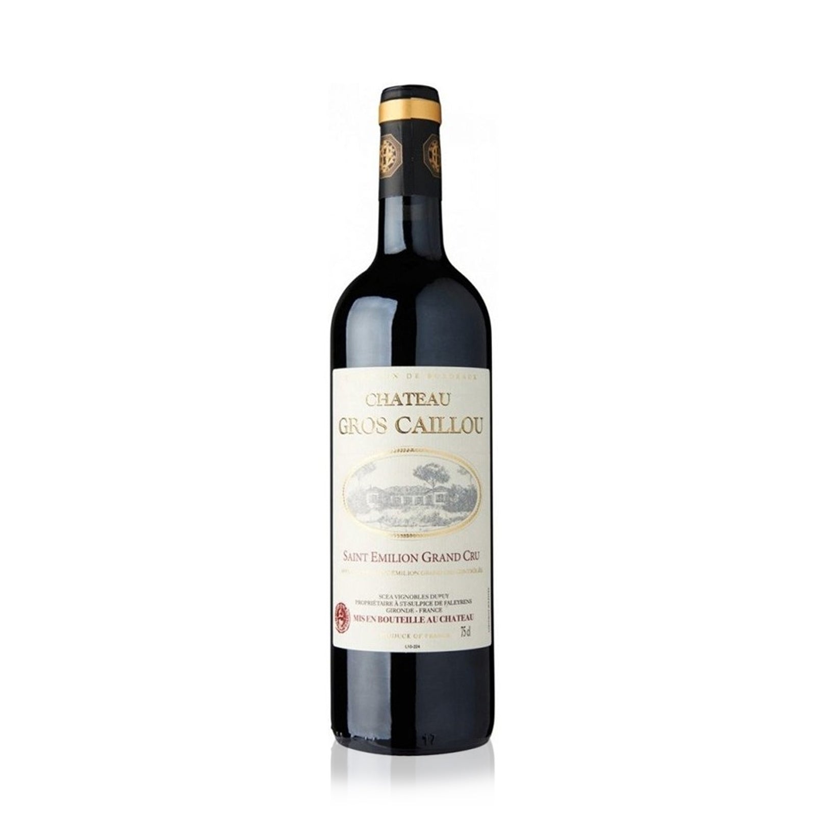 Bottle of Chateau Gros Caillou St-Emilion Grand Cru red wine