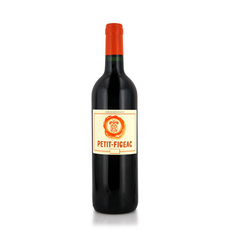 A bottle of Petit Figeac St-Emilion red wine 