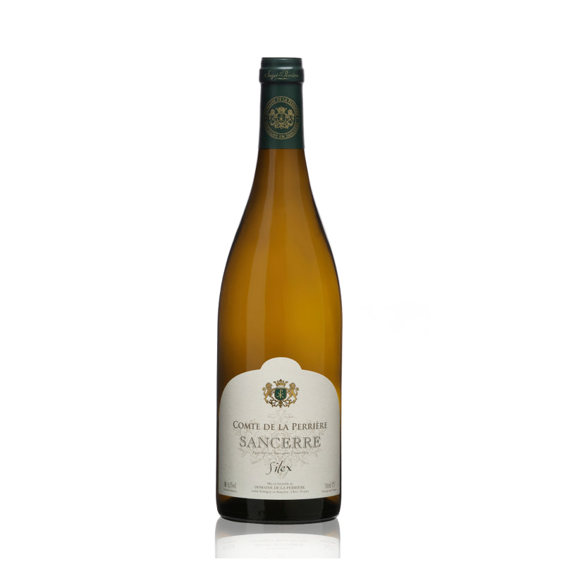 A bottle of Comte de La Perriere Sancerre Silex white wine.