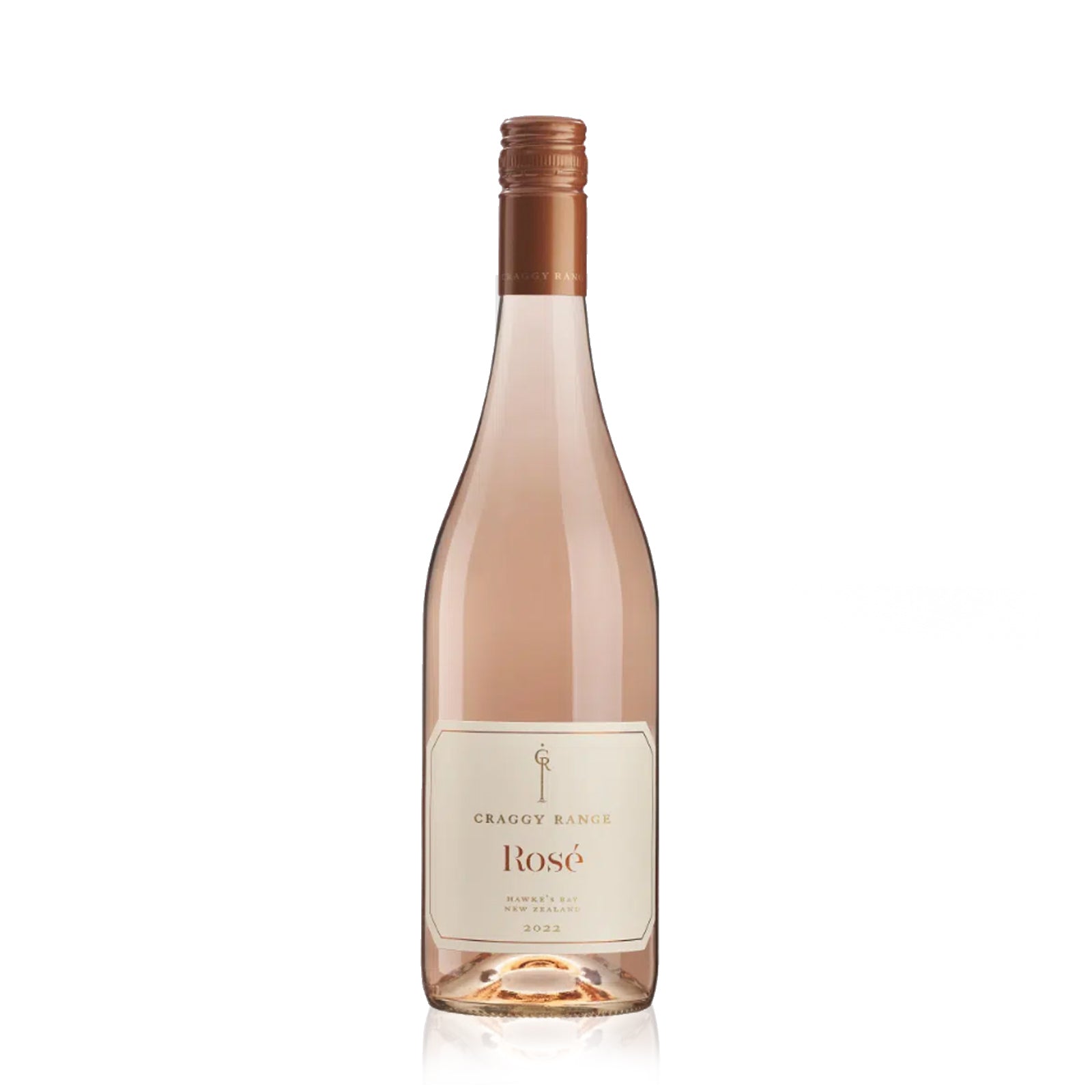 Bottle of Craggy Range Hawke's Bay Rosé 2022 wine with a pale rose label.