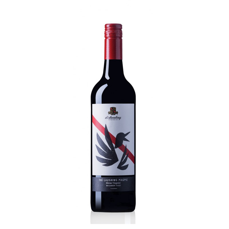 A bottle of D'Arenberg The Laughing Magpie McLaren red wine.