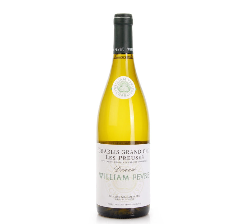 Domaine William Fevre Chablis Les Preuses Grand Cru, 750ml bottle showcasing refined elegance, layered minerality, and aging potential from a top Chablis Grand Cru vineyard.