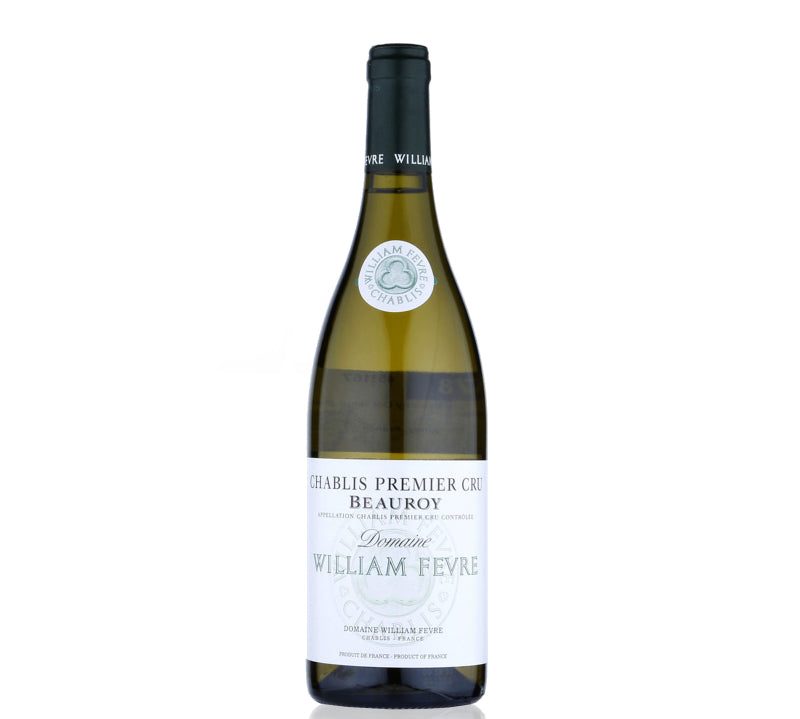 Domaine William Fevre Chablis Premier Cru Beauroy, 750ml bottle offering refined citrus notes, balanced acidity, and smooth minerality from the Beauroy Premier Cru vineyard in Chablis.
