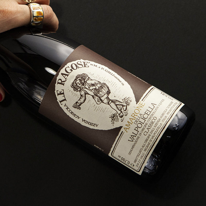A bottle of Le Ragose Amarone della Valpolicella Classico Riserva DOCG red wine.