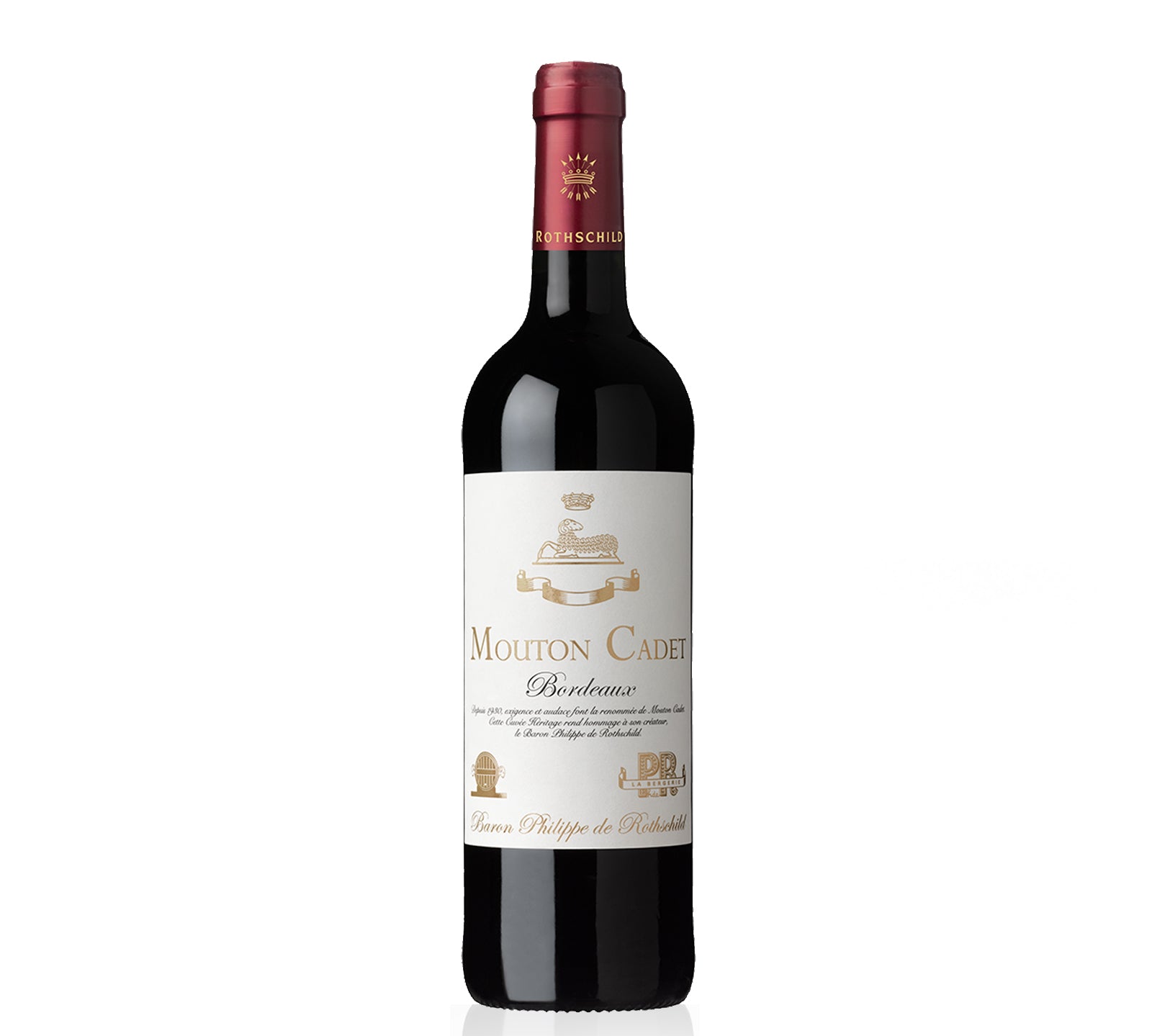 A bottle of Mouton Cadet Cuvee Heritage red wine
