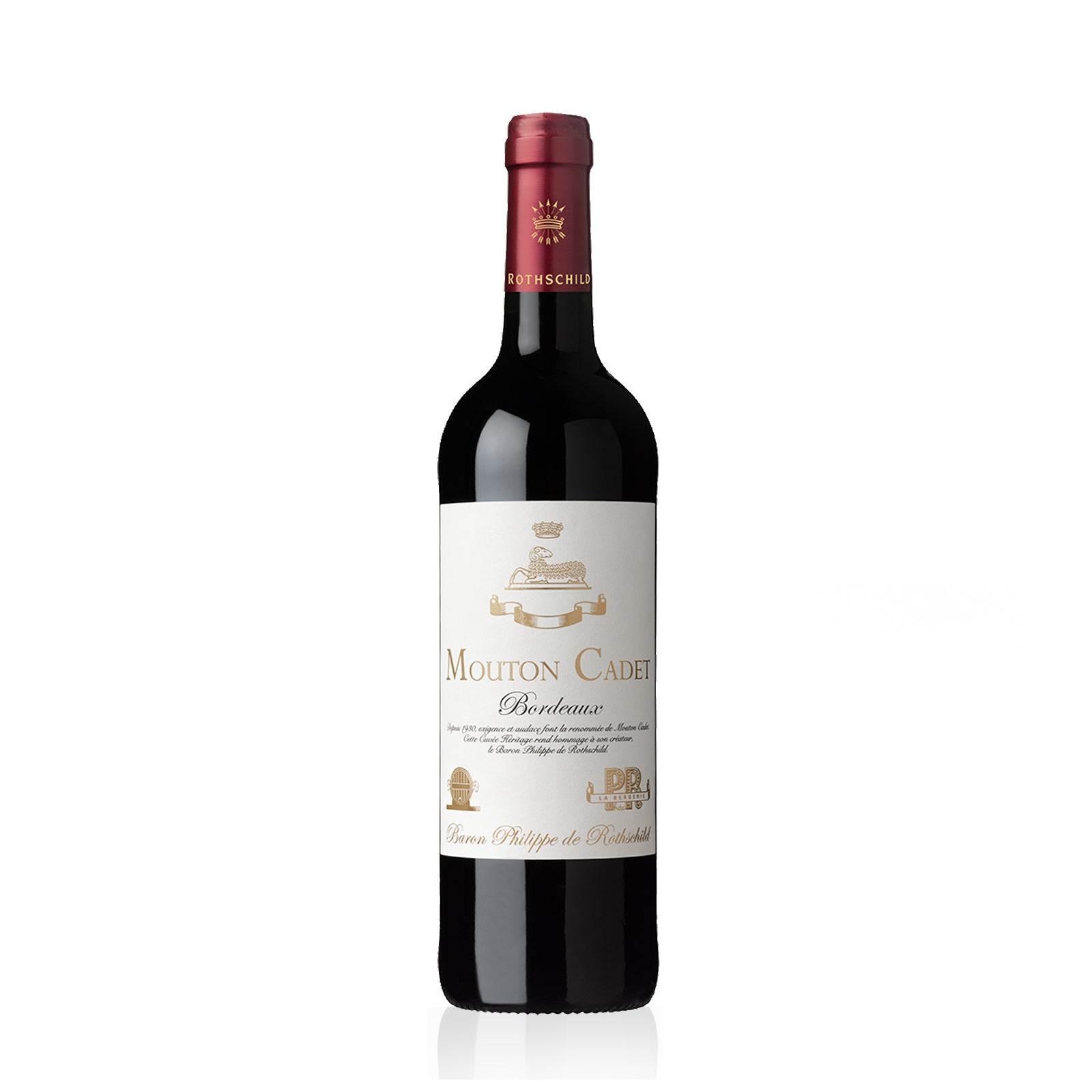 A bottle of Mouton Cadet Cuvee Heritage red wine