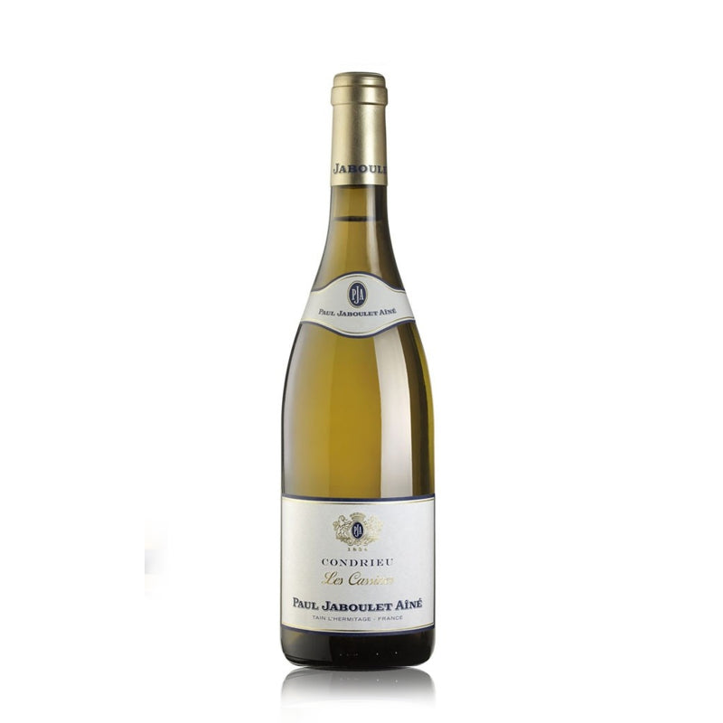 A bottle of Paul Jaboulet Aine Condrieu Les Cassines white wine, 750ml.