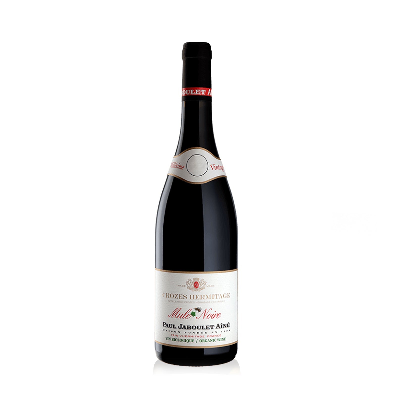 Bottle of Paul Jaboulet Aine Crozes-Hermitage Mule Noire red wine