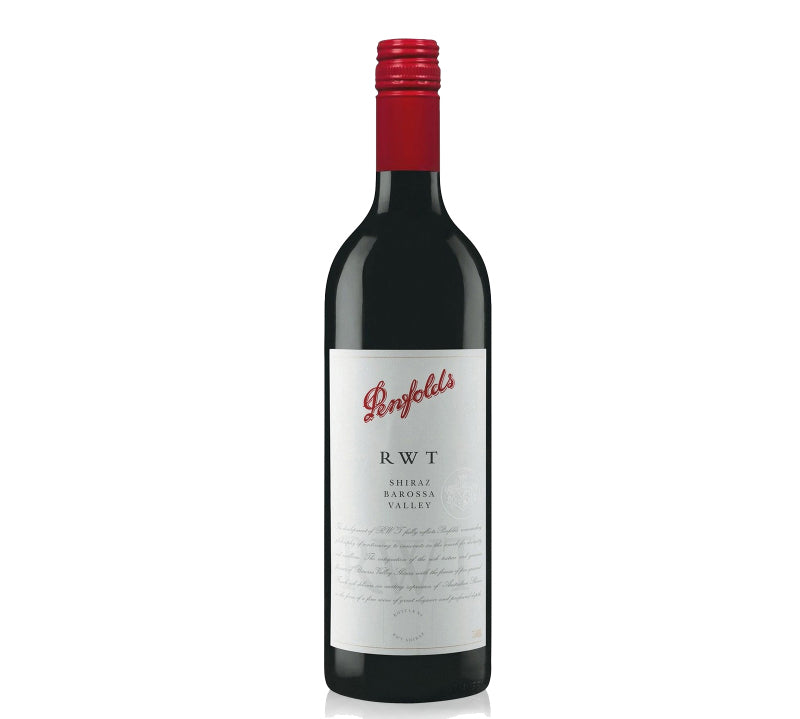 A bottle of Penfolds RWT Shiraz red wine