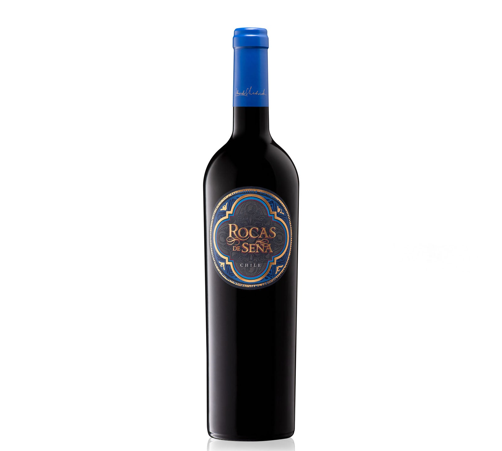 A bottle of Rocas de Sena red wine