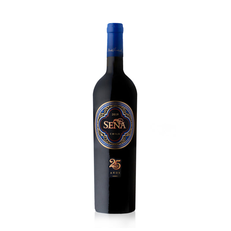 A bottle of Sena 25th Anniversary Special Edition 2019 red wine