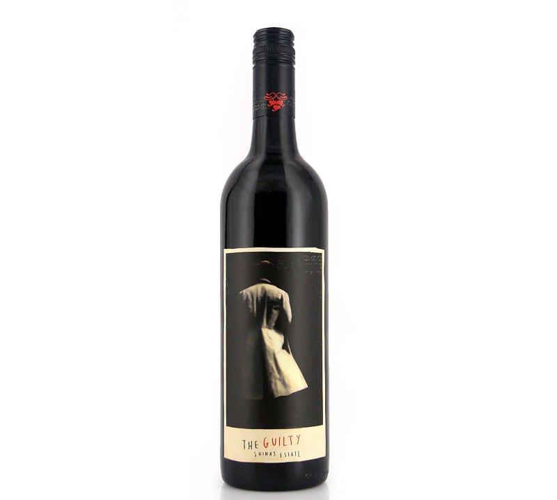 A bottle of Shinas Estate Guilty Shiraz  red wine