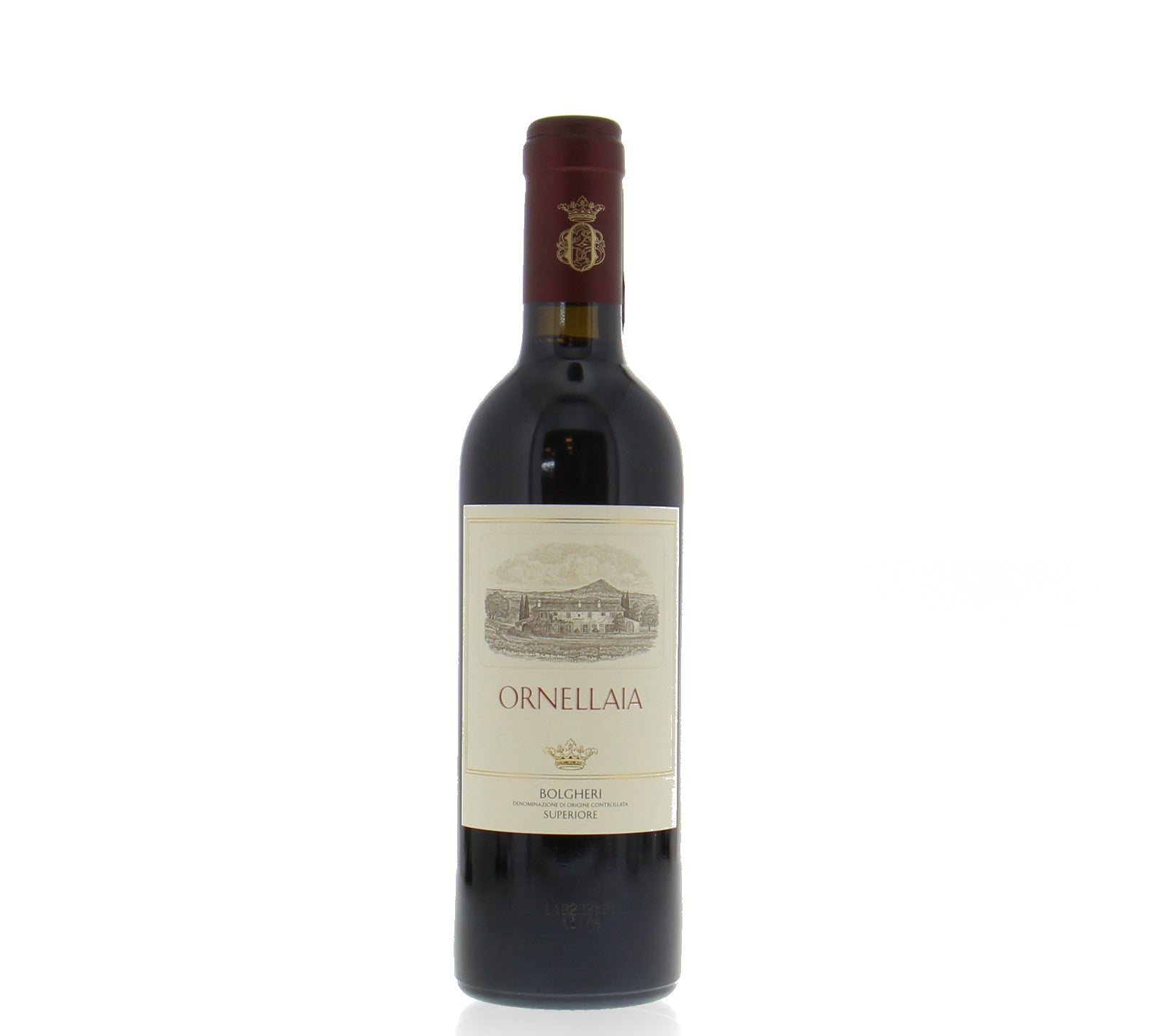 A half bottle of Tenuta Dell'Ornellaia Ornellaia Bolgheri Superiore red wine