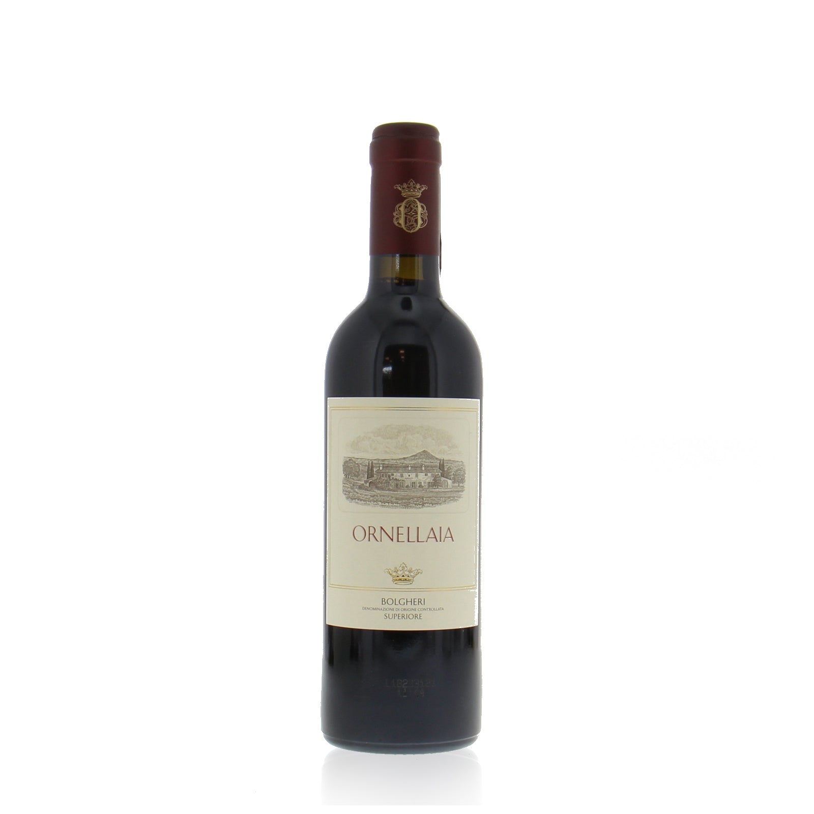 A half bottle of Tenuta Dell'Ornellaia Ornellaia Bolgheri Superiore red wine