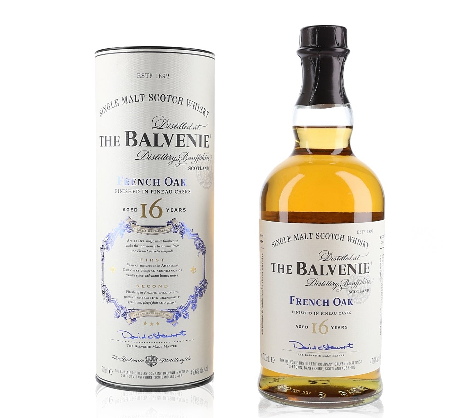 A bottle of Balvenie French Oak Pineau Cask Whisky 16Yrs