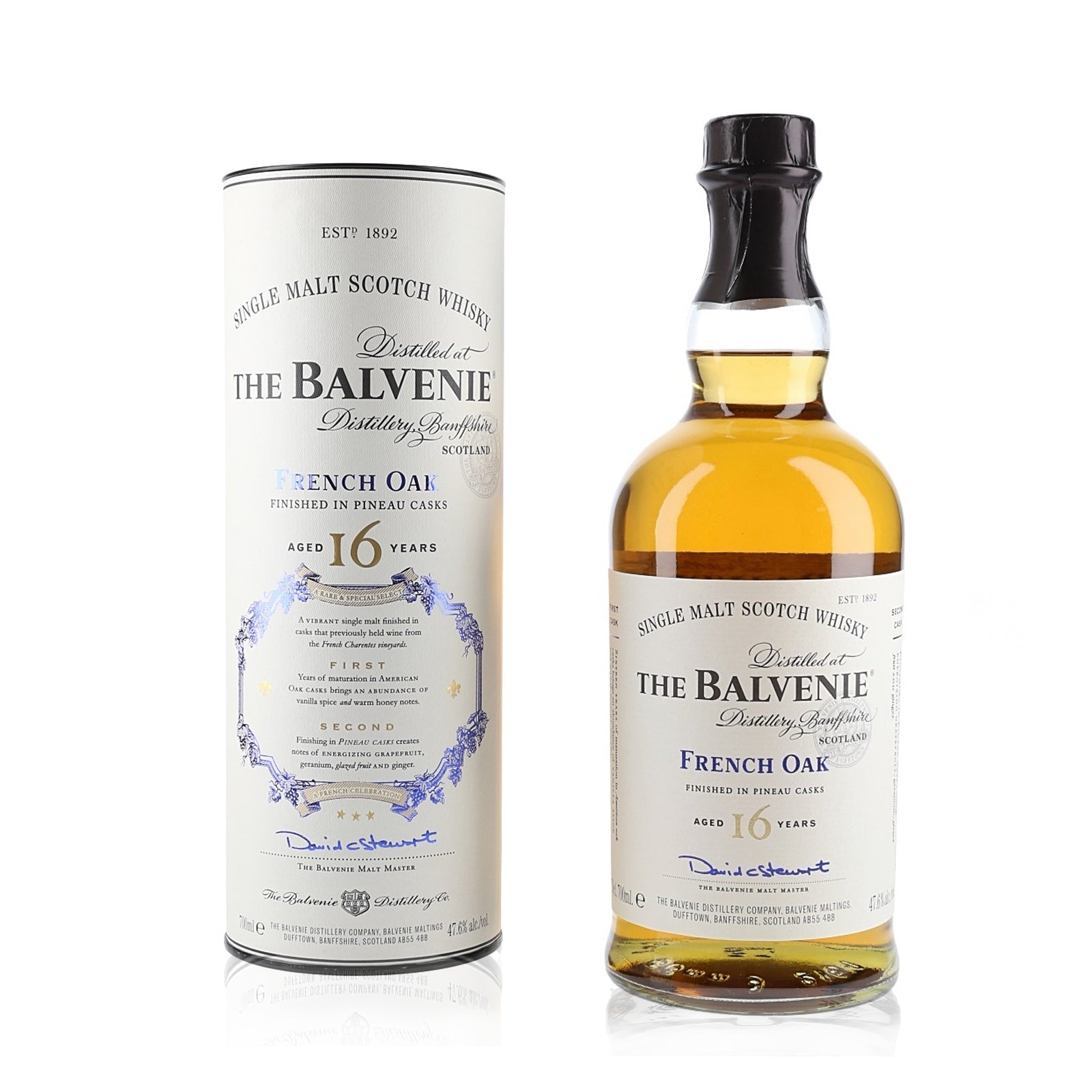 A bottle of Balvenie French Oak Pineau Cask Whisky 16Yrs