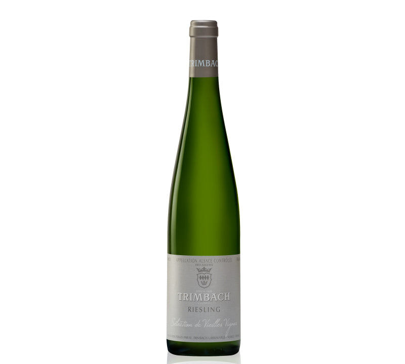 A bottle of Trimbach Riesling Selectio de Vieilles Vignes white wine.