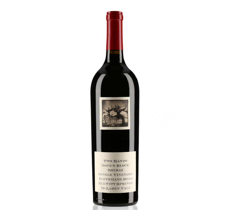 Two Hands Dave’s Block Shiraz 750ml, a rich and full-bodied Australian red wine featuring ripe dark fruit, peppery spice, and smooth tannins from a single vineyard block.