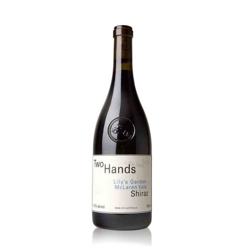 Two Hands Lily’s Garden Shiraz, a vibrant Australian red wine with juicy red fruit, subtle spice, and smooth tannins, expressing elegance and balance.