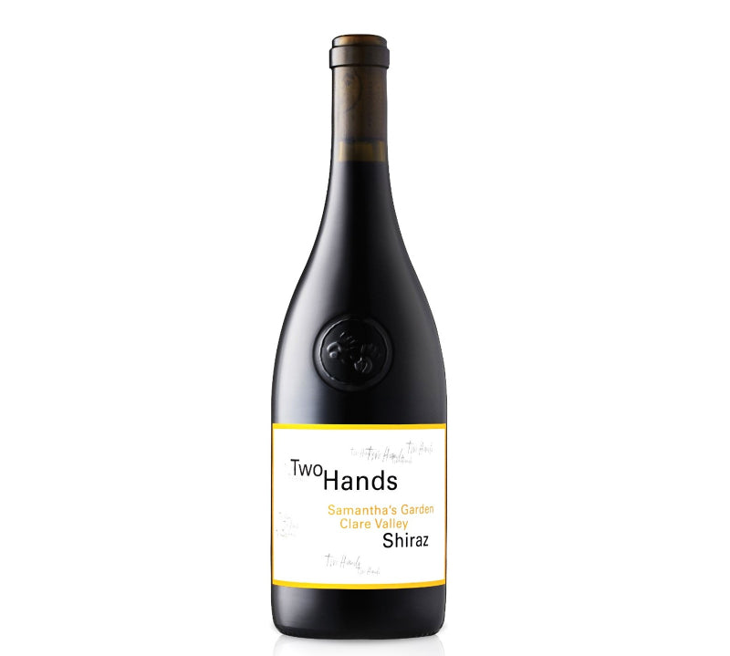 Two Hands Samantha’s Garden Shiraz, a rich and flavorful Australian red wine showcasing ripe berries, peppery spice, and smooth, well-balanced tannins.