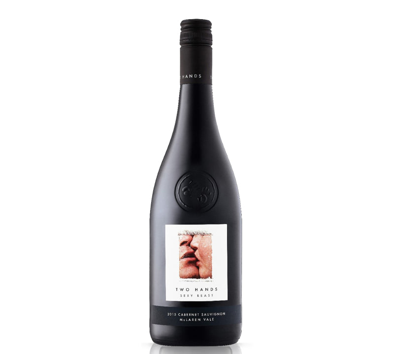 Two Hands Sexy Beast Cabernet Sauvignon, a bold Australian red wine with rich dark fruit flavors, smooth tannins, and a hint of spice.