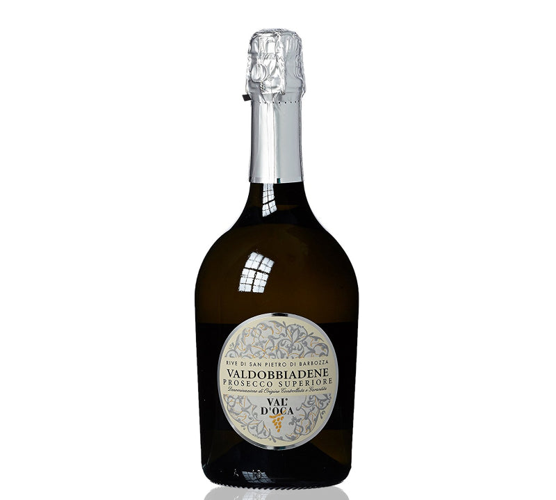 Val d’Oca Rive di San Pietro di Barbozza Valdobbiadene Prosecco Superiore NV 750ml, sparkling Italian wine with fresh fruit aromas and crisp, elegant finish.