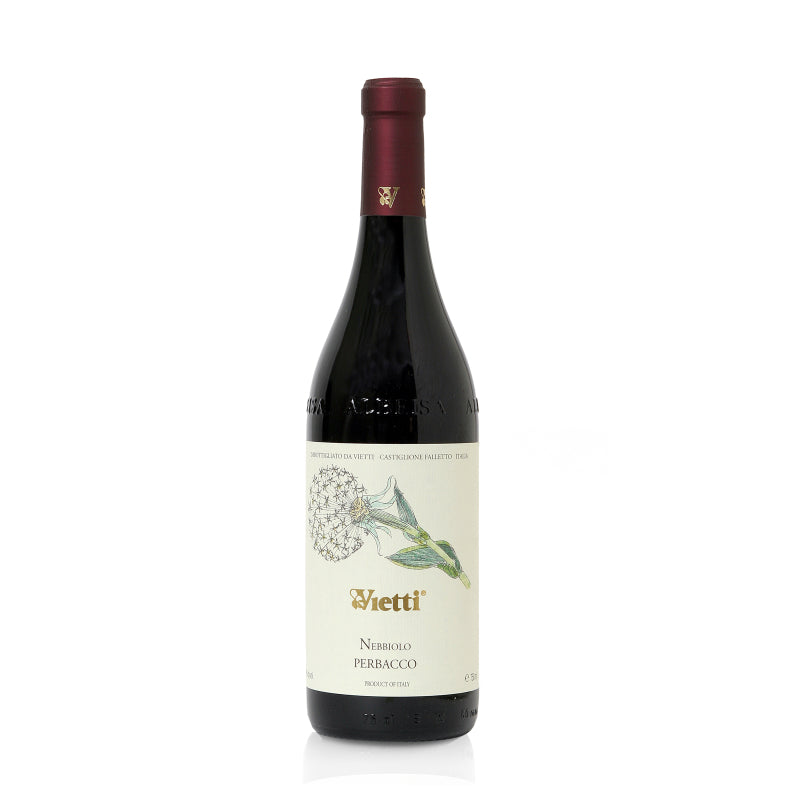 Vietti Nebbiolo Perbacco DOC 750ml, an elegant Italian red wine with red cherry, floral notes, and refined tannins, showcasing the character of Nebbiolo grapes from Piedmont