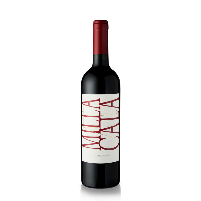 Bottle of VIK Milla Cala Chilean red blend with ripe dark fruit, spice, and cocoa notes.